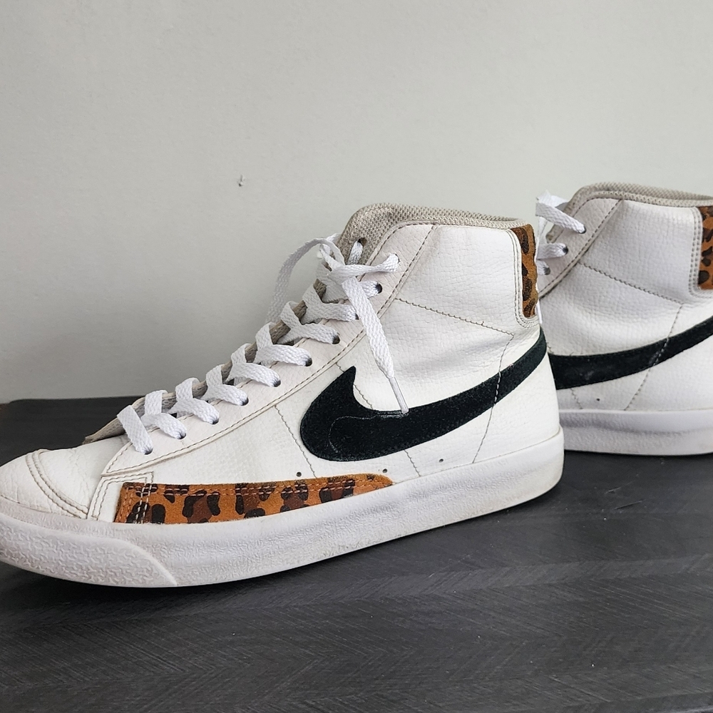 Nike White and Black High-Top Sneakers